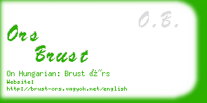 ors brust business card